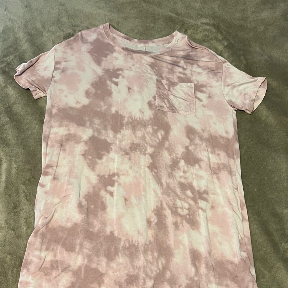 Pink Tie-Dye T-Shirt Dress